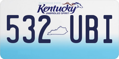 KY license plate 532UBI