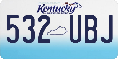 KY license plate 532UBJ
