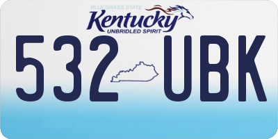KY license plate 532UBK