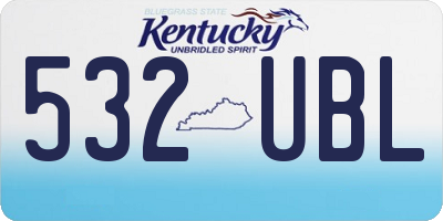 KY license plate 532UBL