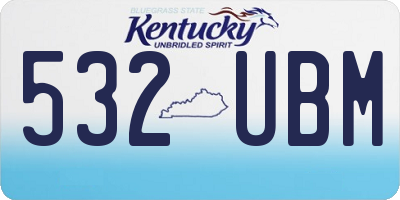 KY license plate 532UBM
