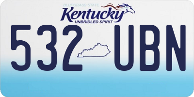 KY license plate 532UBN