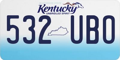 KY license plate 532UBO
