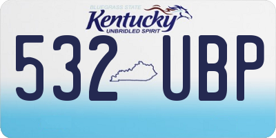 KY license plate 532UBP