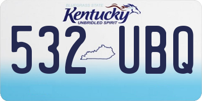 KY license plate 532UBQ