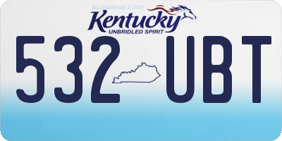KY license plate 532UBT