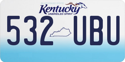 KY license plate 532UBU
