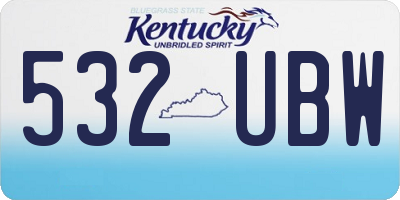 KY license plate 532UBW