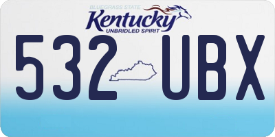 KY license plate 532UBX