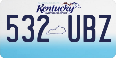 KY license plate 532UBZ