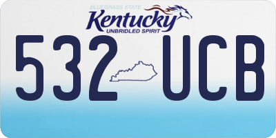 KY license plate 532UCB