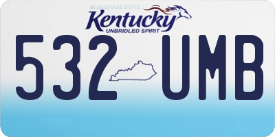 KY license plate 532UMB