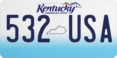 KY license plate 532USA