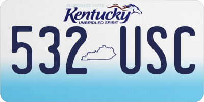 KY license plate 532USC