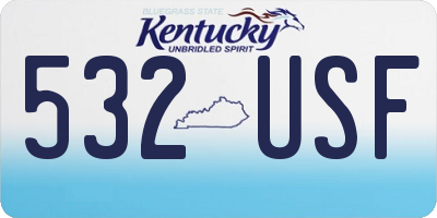 KY license plate 532USF