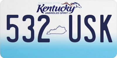 KY license plate 532USK