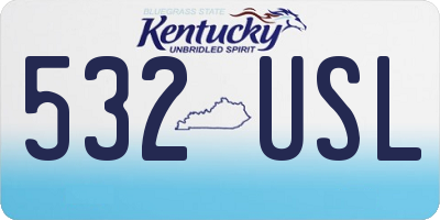 KY license plate 532USL