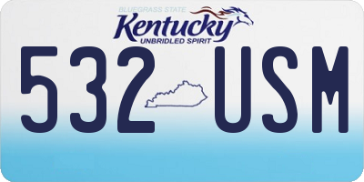 KY license plate 532USM