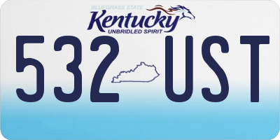 KY license plate 532UST