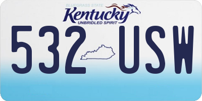 KY license plate 532USW