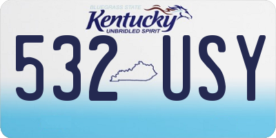 KY license plate 532USY