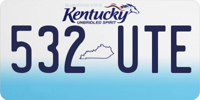 KY license plate 532UTE