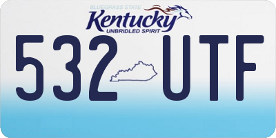 KY license plate 532UTF