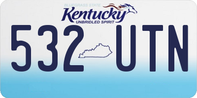 KY license plate 532UTN