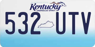 KY license plate 532UTV