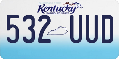 KY license plate 532UUD