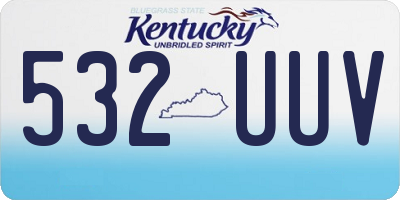 KY license plate 532UUV