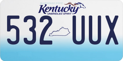 KY license plate 532UUX