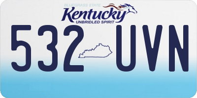 KY license plate 532UVN