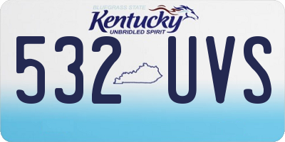 KY license plate 532UVS