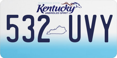 KY license plate 532UVY