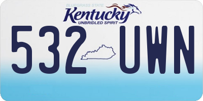 KY license plate 532UWN