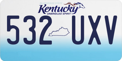 KY license plate 532UXV