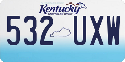 KY license plate 532UXW