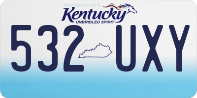 KY license plate 532UXY