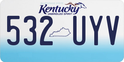 KY license plate 532UYV
