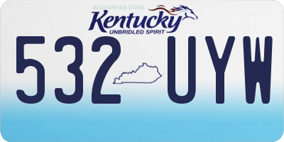 KY license plate 532UYW