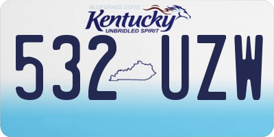KY license plate 532UZW