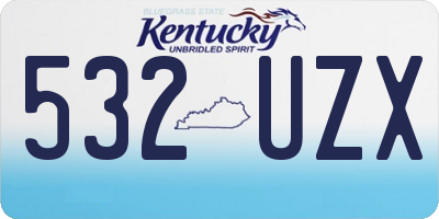 KY license plate 532UZX