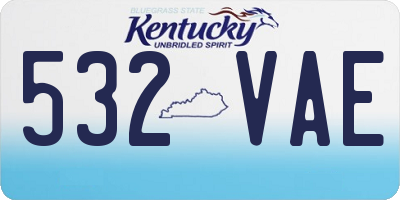 KY license plate 532VAE