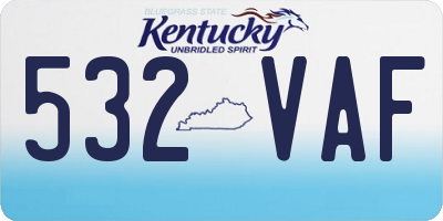 KY license plate 532VAF
