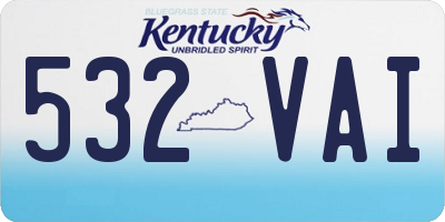KY license plate 532VAI