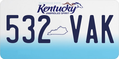 KY license plate 532VAK