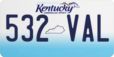 KY license plate 532VAL