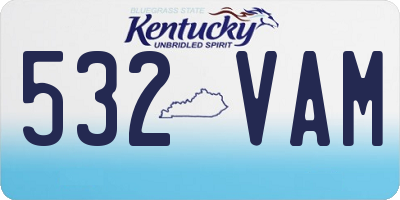 KY license plate 532VAM