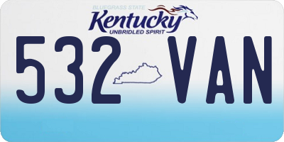 KY license plate 532VAN